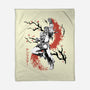 Scarlet Flame Ken Sumi-E-None-Fleece-Blanket-Astrobot Invention