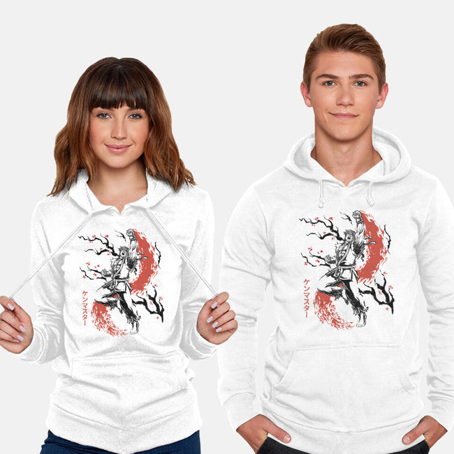 Scarlet Flame Ken Sumi-E-Unisex-Pullover-Sweatshirt-Astrobot Invention