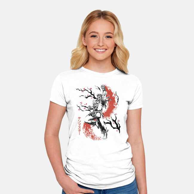 Scarlet Flame Ken Sumi-E-Womens-Fitted-Tee-Astrobot Invention