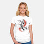 Scarlet Flame Ken Sumi-E-Womens-Fitted-Tee-Astrobot Invention