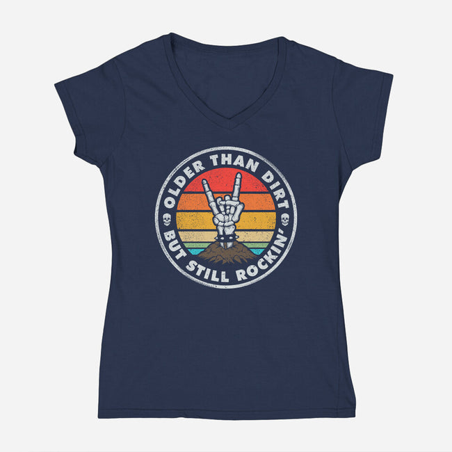 Older Than Dirt-Womens-V-Neck-Tee-NMdesign