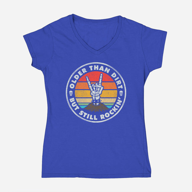 Older Than Dirt-Womens-V-Neck-Tee-NMdesign