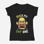 Duck My Fat One-Womens-V-Neck-Tee-Vallina84