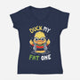 Duck My Fat One-Womens-V-Neck-Tee-Vallina84