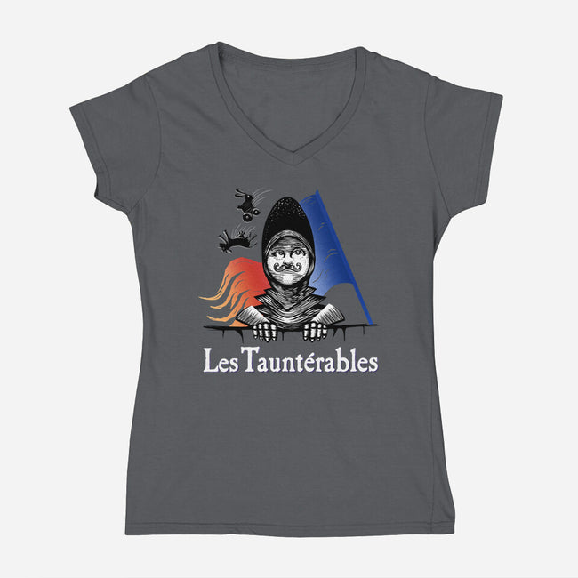 Les Tauntérables-Womens-V-Neck-Tee-DrawnByBryan