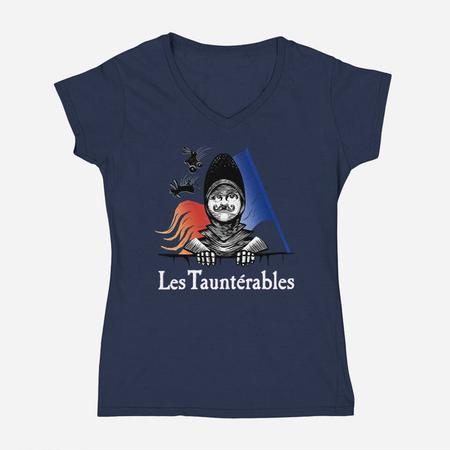 Les Tauntérables-Womens-V-Neck-Tee-DrawnByBryan