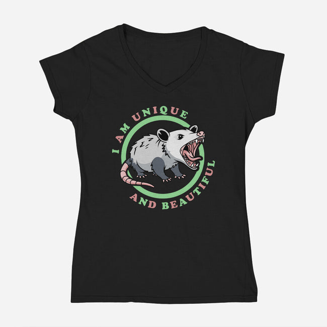 Unique And Beautiful-Womens-V-Neck-Tee-SubBass49