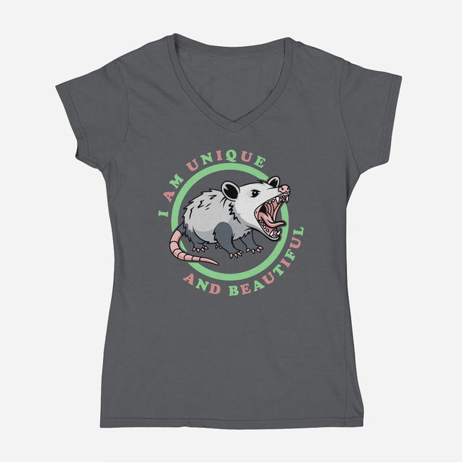 Unique And Beautiful-Womens-V-Neck-Tee-SubBass49