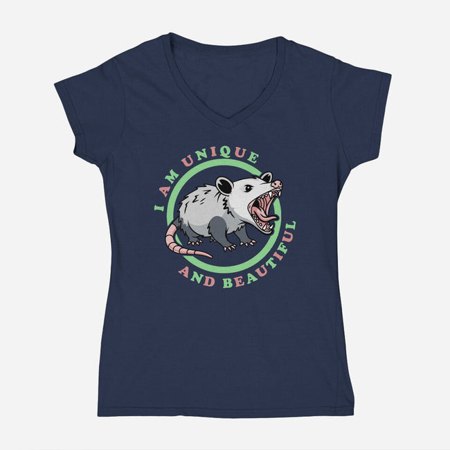 Unique And Beautiful-Womens-V-Neck-Tee-SubBass49