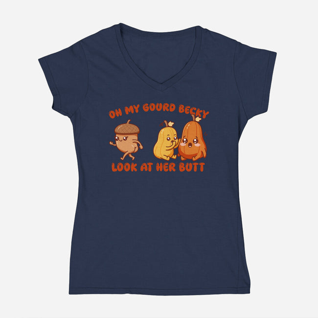 Oh My Gourd Becky-Womens-V-Neck-Tee-SubBass49