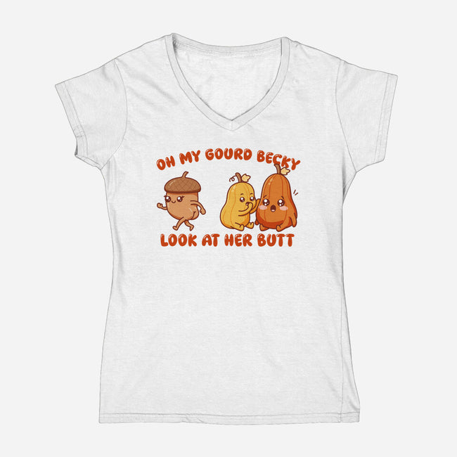 Oh My Gourd Becky-Womens-V-Neck-Tee-SubBass49