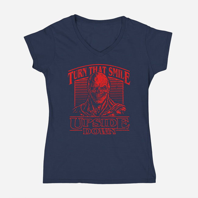 Smile Upside Down-Womens-V-Neck-Tee-tjost