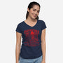 Smile Upside Down-Womens-V-Neck-Tee-tjost