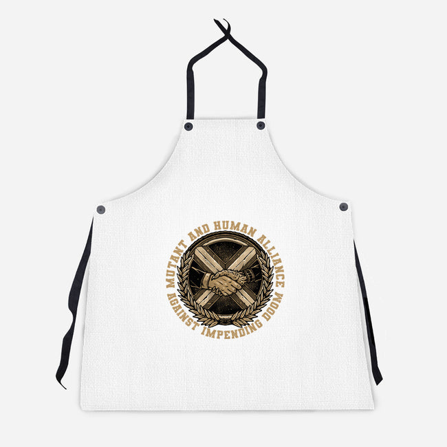 Mutant And Human Alliance-Unisex-Kitchen-Apron-glitchygorilla