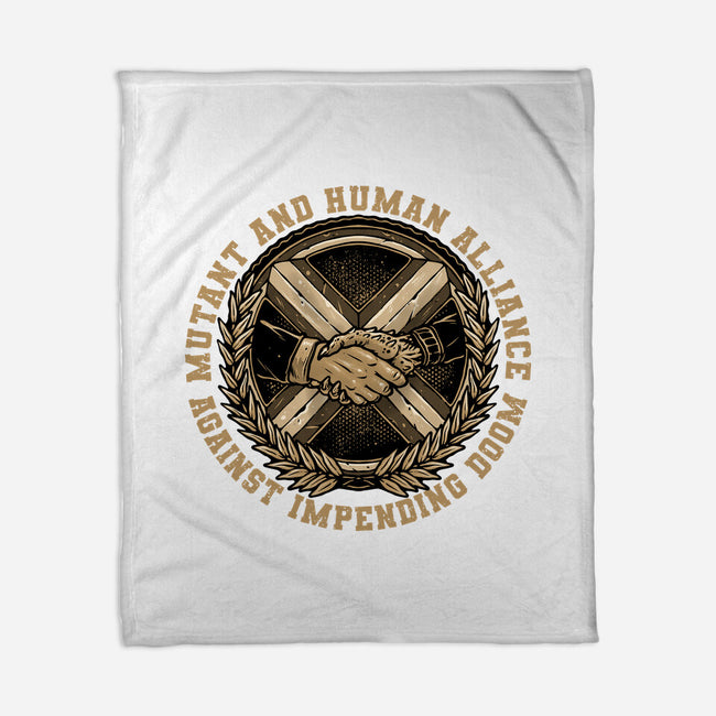 Mutant And Human Alliance-None-Fleece-Blanket-glitchygorilla