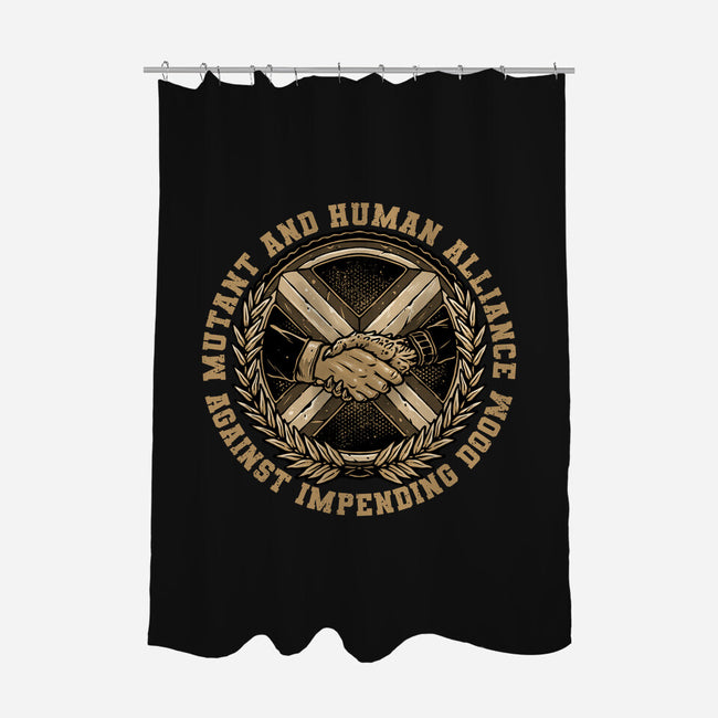 Mutant And Human Alliance-None-Polyester-Shower Curtain-glitchygorilla