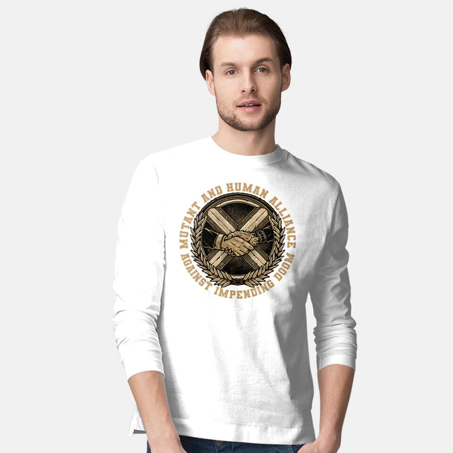 Mutant And Human Alliance-Mens-Long Sleeved-Tee-glitchygorilla