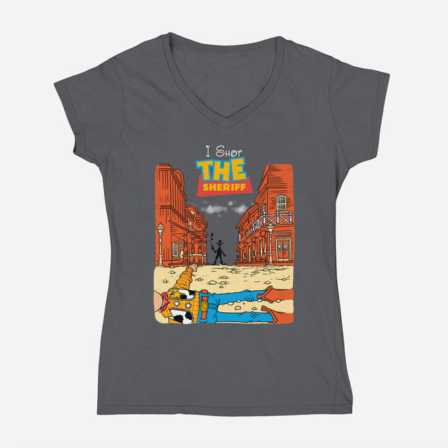 I Shot The Sheriff-Womens-V-Neck-Tee-imisko