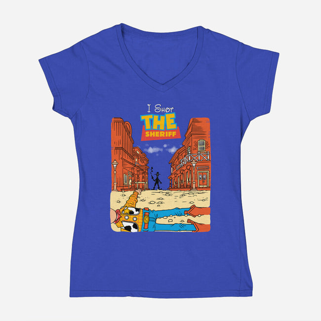 I Shot The Sheriff-Womens-V-Neck-Tee-imisko