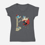 God Or Demigod-Womens-V-Neck-Tee-imisko