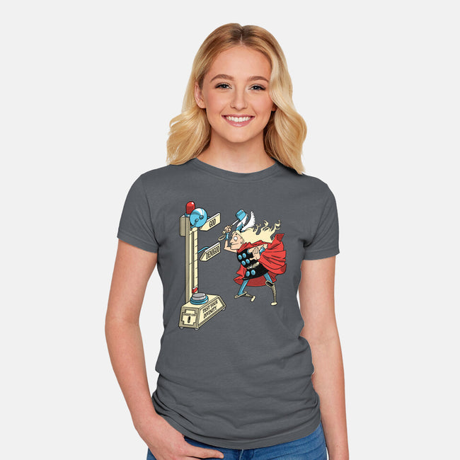 God Or Demigod-Womens-Fitted-Tee-imisko