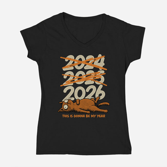 It's Been A Long Year-Womens-V-Neck-Tee-Popnotic