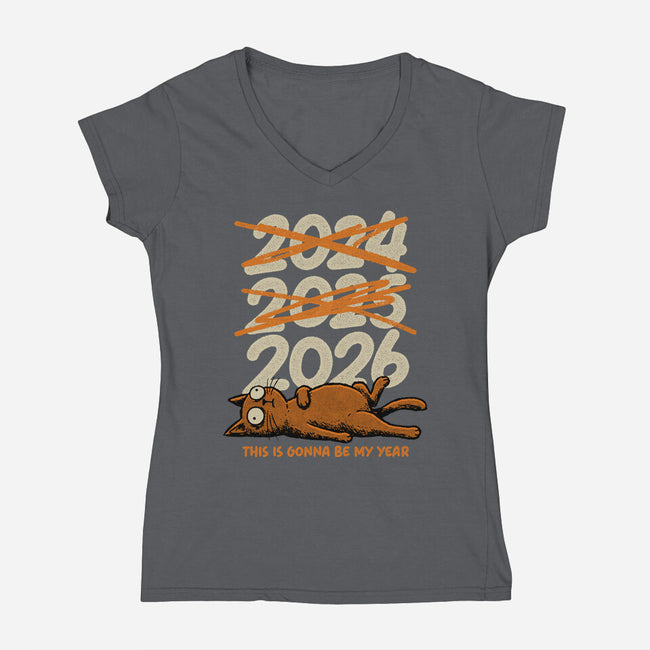 It's Been A Long Year-Womens-V-Neck-Tee-Popnotic