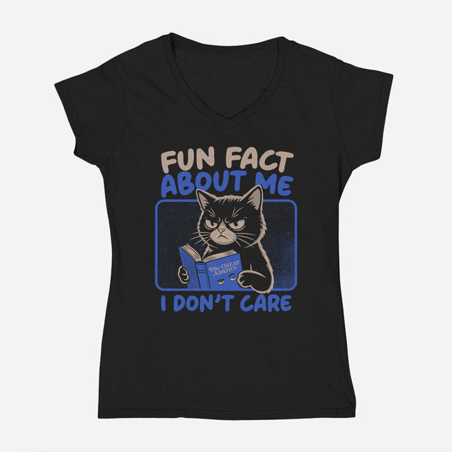 Fun Fact About Me-Womens-V-Neck-Tee-Popnotic