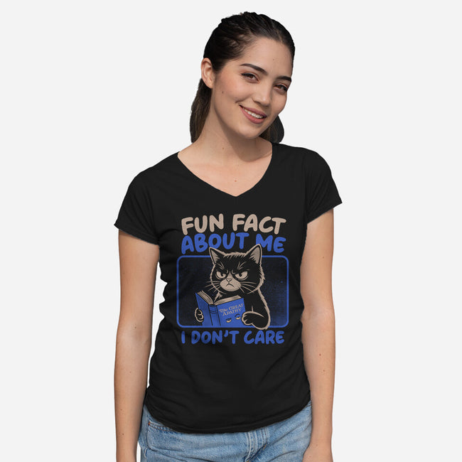 Fun Fact About Me-Womens-V-Neck-Tee-Popnotic
