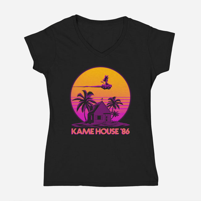 Lame House 86-Womens-V-Neck-Tee-rmatix