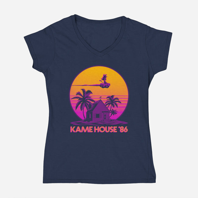 Lame House 86-Womens-V-Neck-Tee-rmatix