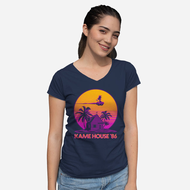 Lame House 86-Womens-V-Neck-Tee-rmatix