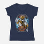White Tiger Morphin Time-Womens-V-Neck-Tee-Diego Oliver