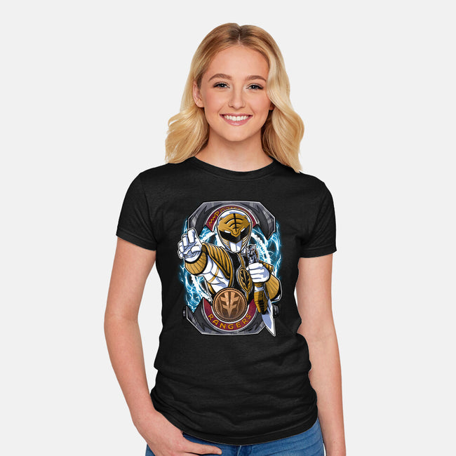 White Tiger Morphin Time-Womens-Fitted-Tee-Diego Oliver