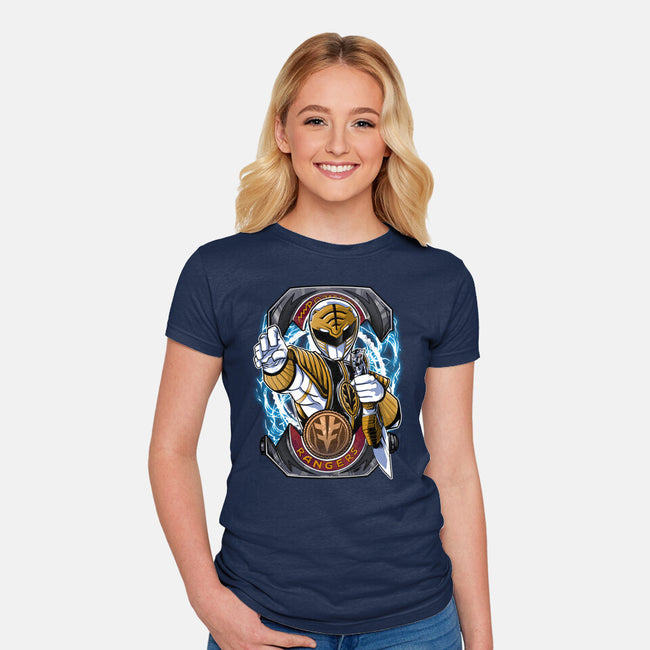 White Tiger Morphin Time-Womens-Fitted-Tee-Diego Oliver