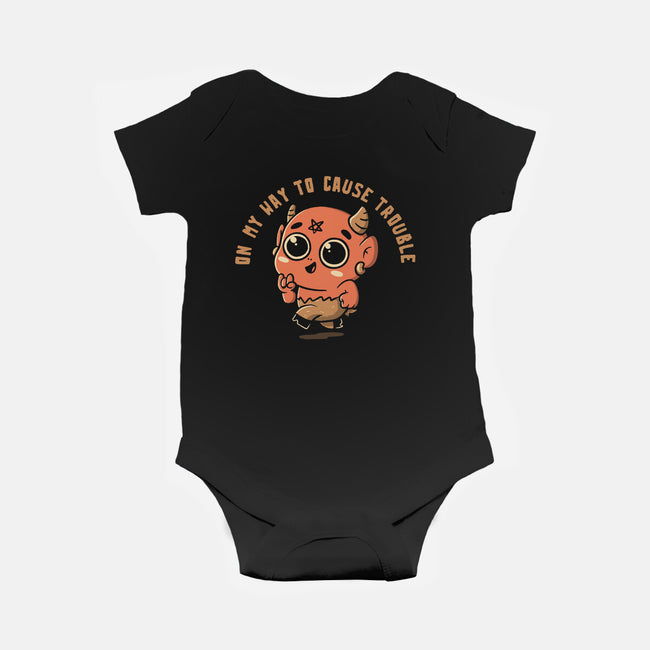 On My Way To Cause Trouble-Baby-Basic-Onesie-koalastudio