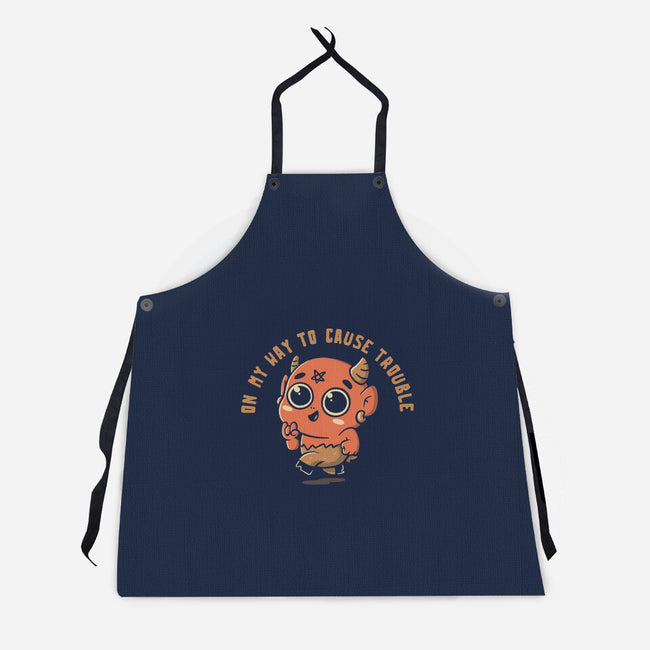 On My Way To Cause Trouble-Unisex-Kitchen-Apron-koalastudio