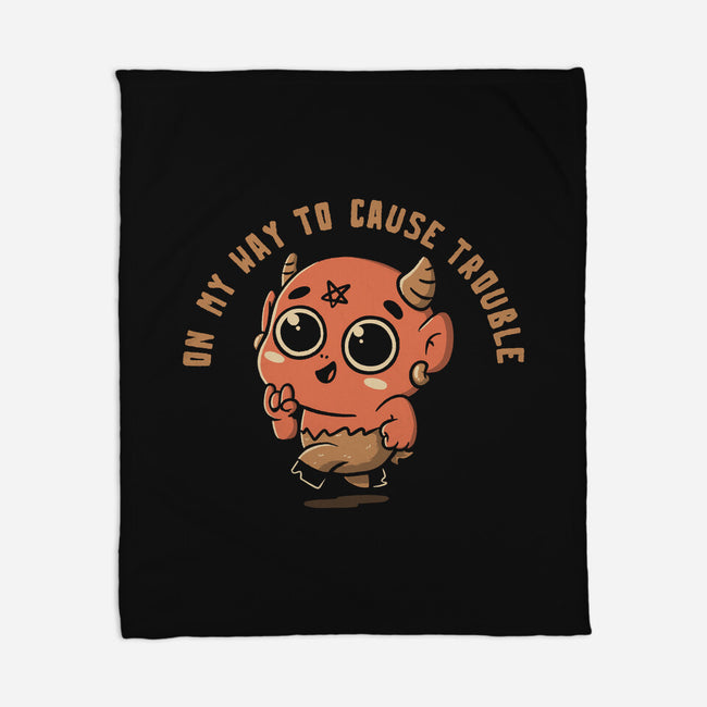 On My Way To Cause Trouble-None-Fleece-Blanket-koalastudio