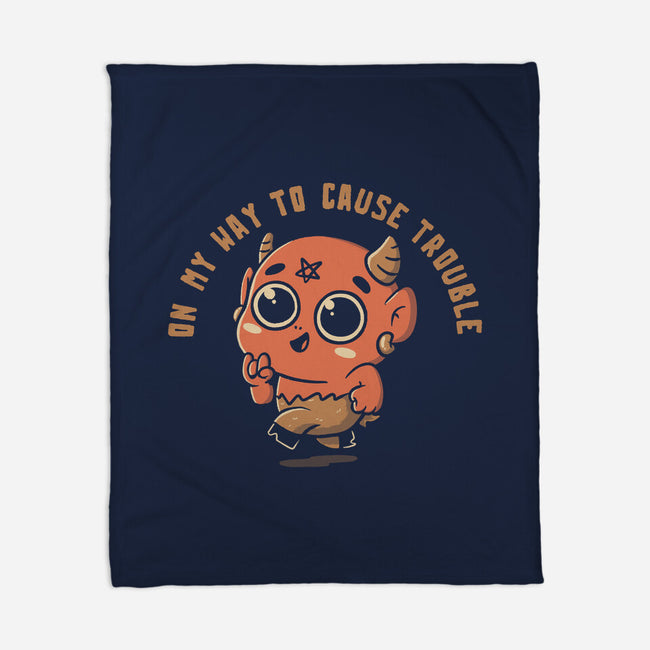 On My Way To Cause Trouble-None-Fleece-Blanket-koalastudio