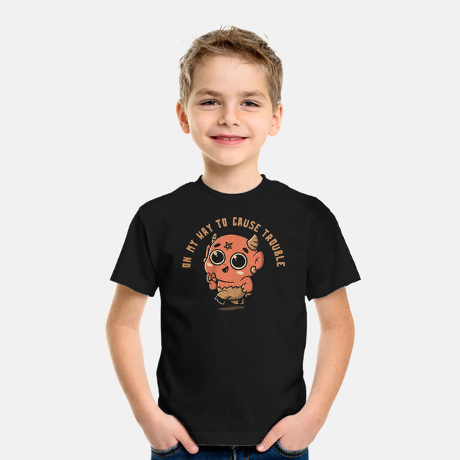 On My Way To Cause Trouble-Youth-Basic-Tee-koalastudio