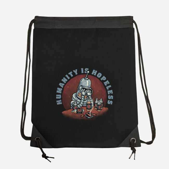 Humanity Is Hopeless-None-Drawstring-Bag-glitchygorilla