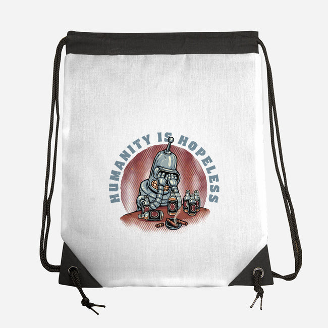 Humanity Is Hopeless-None-Drawstring-Bag-glitchygorilla
