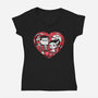 Franken-Love-Womens-V-Neck-Tee-krisren28