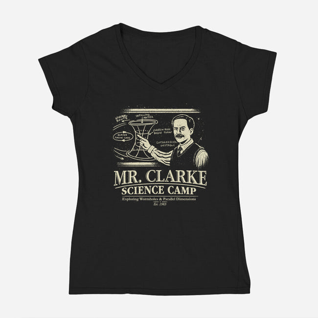 Mr. Clarke's Science Camp-Womens-V-Neck-Tee-NMdesign