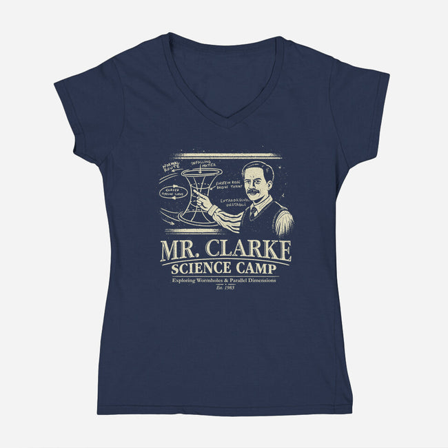 Mr. Clarke's Science Camp-Womens-V-Neck-Tee-NMdesign