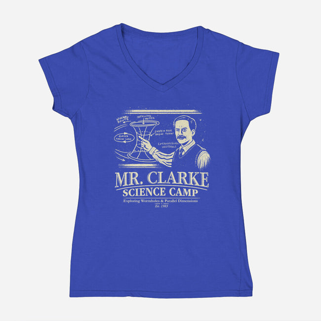 Mr. Clarke's Science Camp-Womens-V-Neck-Tee-NMdesign