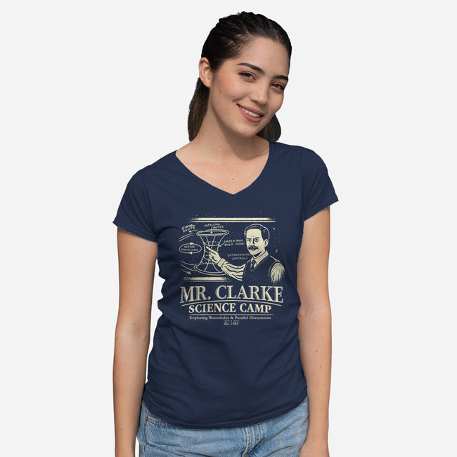 Mr. Clarke's Science Camp-Womens-V-Neck-Tee-NMdesign