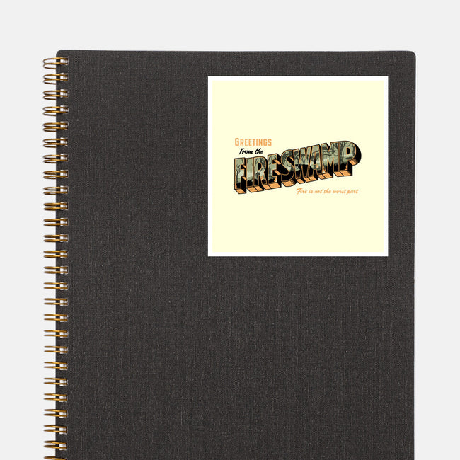 Greetings From The Fire Swamp-None-Glossy-Sticker-retrodivision