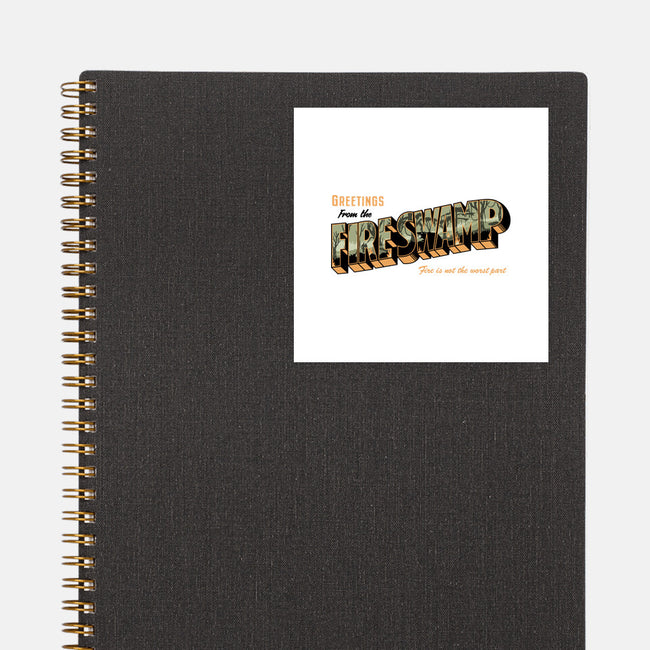 Greetings From The Fire Swamp-None-Glossy-Sticker-retrodivision