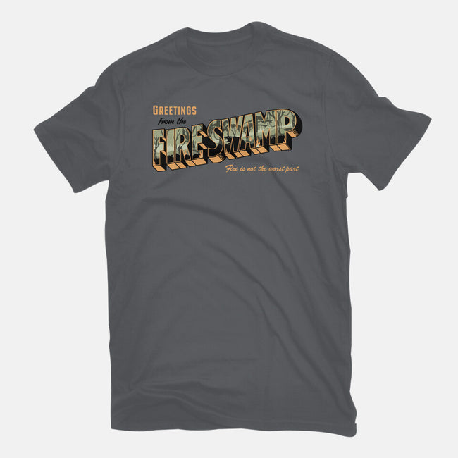 Greetings From The Fire Swamp-Womens-Basic-Tee-retrodivision
